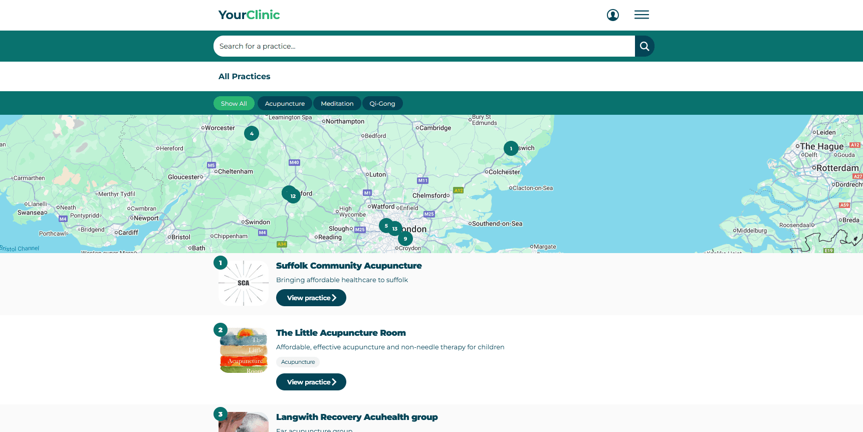 YourClinic practice search
